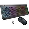 The G-Lab Combo Tungsten EX - Tastiera e mouse da gioco wireless - tripla connessione 2,4 GHz/BT/Cavo - Tastiera spagnola QWERTY - RGB e Macro - Mouse 6400 Dpi - PC/PS4/PS5