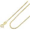 Amberta Collana Oro Donna 9K 14K Vero 375 585 | Catenina Oro Donna Sottile Delicata 40/45/50 cm | Girocollo Diamantato Singapore Bicolore Popcorn: 50 cm Popcorn