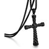 jiamiaoi Collana Con Croce Nera Per Uomo E Donna Collana Con Croce In Acciaio Inossidabile Gioielli Da Uomo Collane Crocifisso Catena Da 22 Pollici