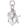 NKlaus ciondolo a catena fede amore speranza argento 925 cuore zircone bianco 16mm 9856