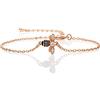 Namana Bracciale Bumble Bee da Donna, Bellissimo Bracciale da Donna con Ossido di Zirconio e Smalto Nero, Gioiello Regalo per Donna., 6 inches, Ottone, Zirconia cubica