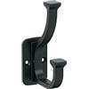Amerock H37007MB | Gancio decorativo a doppia spilla in ontano | Gancio nero opaco per cappotti, cappelli, zaini, borse | Ganci per bagno, camera da letto, armadio, ingresso, lavanderia,