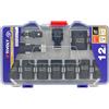 TIVOLY - Set di prese d'urto - 9 prese 1/2 Ø da 8 a 24 mm + 2 adattatori + 1 prolunga