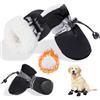 SSIMIDAPT 4 Pezzi Stivali per Cani, Stivali per Cani Paw Protector, Calzini Antiscivolo per Cani con Striscia Riflettente, Scarpe Cane Neve Regolabili, per Cani Piccoli Medi Grandi