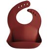 mushie | Bavaglino Silicone | Bavaglino Impermeabile Regolabile | Facile da Pulire | 4 Misure Regolabili con tasca Frontali Profonde | Senza BPA | articoli per neonati & bambini | Spice