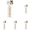 Croci King Bone - Treccia osso per cani, Snack premio masticativo per cani in pelle bovina naturale, dental stick per la pulizia dei denti, 15 cm - 50 g (Confezione da 5)
