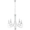 BeLight Lampadario Sospensione in Ferro 5xE14 Ø120cm - 42W - Bianco Shabby