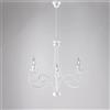 BeLight Lampadario in Ferro 3 Luci E14 - Ø120 cm - 42W - Bianco Shabby