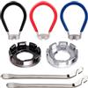OMJMYY 7 Pezzi Tiraraggi Bici Universale 10-15G Bicicletta Tiraraggi con Leve Smontagomme Chiave Raggi Bici per Raggi per Biciclette da Strada Mountain Bike