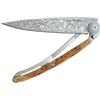deejo Ultra-light folding pocket knife with belt clip - Juniper Wood 1.3 oz version - Thin and sharp blade - Art Nouveau design - Stainless steel - Elegant and modern design