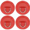 PATIKIL 4pz Anelli a D per Tavola Paddle 3.1, in Acciaio Inox, con Anello a D in PVC, Senza Colla, per Gommone, Kayak, Barca Gonfiabile, Tavola Surf, Rosso