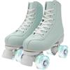 XUDREZ Pattini a rotelle da donna, pattini derby a rotelle per adulti, colore verde menta, a quattro ruote, per principianti, per esterni e interni (tacco viola e bianco, 41)