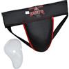 KINETO Protezione inguinale da uomo, per arti marziali, kickboxing, MMA, Muay Thai, sparring, ventilata, regolabile, per allenamento di combattimento, biancheria intima per Jiu Jitsu BJJ, ragazzi (M)
