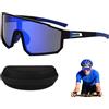 Jsleid Occhiali Veloci Antiscivolo, Occhiali Ciclismo, Occhiali da Bicicletta Antivento, Occhiali da Sole Sportivi da Uomo e Donna-UV400, für MTB Rennrad Radfahren Ski Outdoorsport Laufen (Blu)