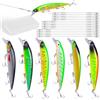 Hutglcfpy Esca Artificiali Spinning Mare Galleggianti, Minnow Spinning Mare in ABS