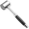 MAR·WENSED Batticarne da Cucina in Acciaio Inox 304, Batticarne con Manico in Legno, Martello per Carne a Doppia Faccia per Cucina Domestica, per Bistecche, Pollame, Manzo