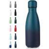 Volhoply Borraccia per bambini 350 ml, acciaio inossidabile doppia parete, isolata senza BPA, forma bottiglia cola, freddo 24h/caldo 12h, per borsa bambini (notte oscura,1)
