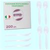 Hyper Form Cucchiaini da Dessert Trasparenti Riutilizzabili, Made in Italy (200)