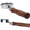 Normcore Portafiltro Bottomless da 58 mm per gruppi di brodo Lelit, Flair 58, ECM, Rocket, E61, filtro Naked portafiltro da 18 g e manico in vero legno di noce americano