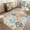 LuxFocus Tappeto vintage lavabile, 160 x 230 cm, pieghevole, a pelo basso, grande, morbido, antiscivolo, per ufficio, sala da pranzo, cameretta dei bambini, arancione