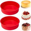 YXHZVON 2PCS Stampo in Silicone 20 cm, Stampo in Silicone a Forma di Motivo Rotondo, Stampo per Friggitrice ad Aria Calda, Forma per Torte e Pane, Rosso