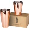 Jettory Kit Cocktail | Boston Cocktail Shaker 18 & 28 oz | fondo ispessito | set da barman in acciaio inox alimentare 304 di alta qualità. (Oro rosa)