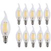 OUGEER 10-pezzi Lampadina Filamento LED E14 4W equivalente a 40 W, C35 Edison lampadina candela filamentosa Bianco Caldo 2700k,400lm,360 Angolazione Fascio Luce