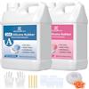 SHADAIWUYU Silicone per Stampi 20A,4000ml Trasparente Silicone Liquido Mescolamento 1:1 Rapida Cura Gomma Siliconica per Stampi,DIY Sapone Artigianale,Candele,Stampi per Resina