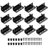sourcing map Set di 6 cerniere pivot, 40 x 26 mm, resistenti, con boccola, per mobili, armadi, porte in legno, colore nero