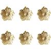 Mikikit 6 pomelli in ottone a forma di fiore per cassettiera, pomelli vintage per cassettiera, pomelli in rame, per mobili da cucina, maniglie per armadietti vintage, delicate maniglie per porte e