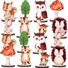 Yunyige Decorazioni Animali del Bosco,16 Pezzi Centrotavola Animali Legno con Base,Decorazioni Tema Foresta,Decorazionis Tavolo Compleanno in Legno