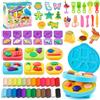 BYHANO Formine per Plastilina, 60 Pezzi Plastilina Accessori Cucina, Pasta da Modellare Accessori con 12 Pasta da Modellare, Regali di Compleanno e Natale per Bambini 3 ai 12 Anni