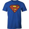 Superman - T-Shirt - Stampata - Girocollo - Maniche Corte - Uomo - Blu (Cobalt) - XX-Large (Produttore Taglia: XXL)