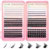 GEMERRY Ciglia Finte Ciuffetti 60D+80D+100D+200D+Bottom Lashes+ Spike Eyelash Extension Ciglia Lash Clusters Fluffy Eyelashes Extension Fai Da Te Volume Eyelashes per Principianti Naturali Lashes