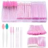 Deciniee 302 PZ Pennelli Monouso per Ciglia/Labbra/Pulizia : 100 PZ Pennelli Mascara Cristalli Per Extension Ciglia- 100 Pennelli per Labbra - 100 Pennelli Micro - 2 Pennelli di Pulizia in Silicone