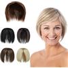 PARXITN Toupet per capelli da donna senza frangia con 3 clip in parrucche sintetiche Toupet Wiglets Parrucche per capelli radi Rosso marrone scuro misto a rosso marrone chiaro
