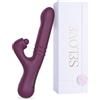 SELOVE Vibratore Rabbit a Doppia Stimolazione - Movimento Come-Hither, Sfere Scorrevoli e Tapping Clitorideo (Viola)