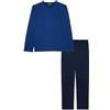 YAMAMAY - Pigiama Lungo, Uomo, Blu e Azzurro