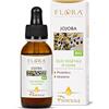 FLORA Olio di Jojoba BIO‑COSMOS 100 % Puro 50 ml Spremitura a Freddo dai Semi Protettivo Idratante Viso Corpo Capelli Ricco di Vitamina E & Esteri Cerosi Sebo‑Affini Base Aromaterapia Made in Italy