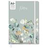 Häfft paper&you® Taccuino a quadretti A6+ con banda elastica Minty Leaves | 156 pagine numerate (78 fogli), carta premium da 90 g/m², indice - da utilizzare come taccuino, diario o agenda