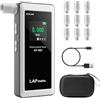 LAFMATE Etilometro AT-160, Alcolometro ad Alta Precisione con Impostazioni della Soglia di Allarme, Alcol Tester con Display Digitale LCD, Archiviazione Dati, 10 Bocchini - per Uso Domestico
