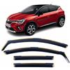 AirTwin Set di 4 deflettori d'aria tipo IN-CHANNEL compatibili con Renault Captur modelli dal 2020 al 2024, deflettori laterali in acrilico per finestrini Renault Captur MK2