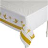 Fun Express Elegant Gold Foil Nativity on White Plastic Tablecloth - 54 x 108 (1 pacchetto) - Features Angel and Star Silhouettes - Ideal for Christmas Or Holiday Celebrations