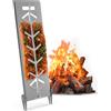 Delixike Placca per Salmone in Acciaio Inox con Supporto-flammlachsbrett edelstahl-Piastra Inox per Barbecue e Braciere, Cottura Finlandese Salmone, Regolabile 7 Angoli, Lavabile in Lavastoviglie