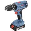 Bosch Professional 18V System Trapano-avviatore con percussione a batteria GSB 18V-21 (incl. 2 batterie da 2.0Ah, caricabatteria rapido GAL 18V-40, L-BOXX)