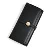 GreatRise Portafoglio da donna in formato lungo, in vera pelle, con bottone automatico, 5 scomparti multipli per carte di credito e 1 finestra ID, 2 scomparti per banconote, 1 scomparto per monete