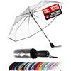 Repel Umbrella Ombrello Pieghevole AntiventoCompatto e Resistente - Apri e Chiudi Automatico - Struttura in Fibra di Vetro, Telo Impermeabile - Ombrello Portatile Perfetto per Zaino, Borsa e Viaggi