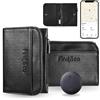 Find&co Portafoglio Uomo in Pelle con Localizzatore Android Incluso (Find My Device), Portacarte RFID Antifurto con Tasca Segreta, per 8 Carte, Design Elegante e Classico