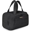 Bagsmart Trousse da Toilette Donna Viaggio, Leggera, Grande, Ampia Apertura Trousse per il Trucco, con Maniglia per Valigia, Sacchetti da Viaggio, Accessori da Viaggio, Nero , 30 x 18.5 x 21 cm