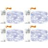 VIKY 4 luci a LED con timer, 3 m, 30 LED, micro filo di rame, per interni, funzionamento a batteria, luce bianca fredda, con timer per matrimoni, Capodanno, decorazione natalizia
